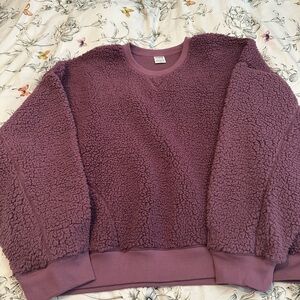 PINK Victoria’s Secret- Cozy Purple Sherpa Sweatshirt